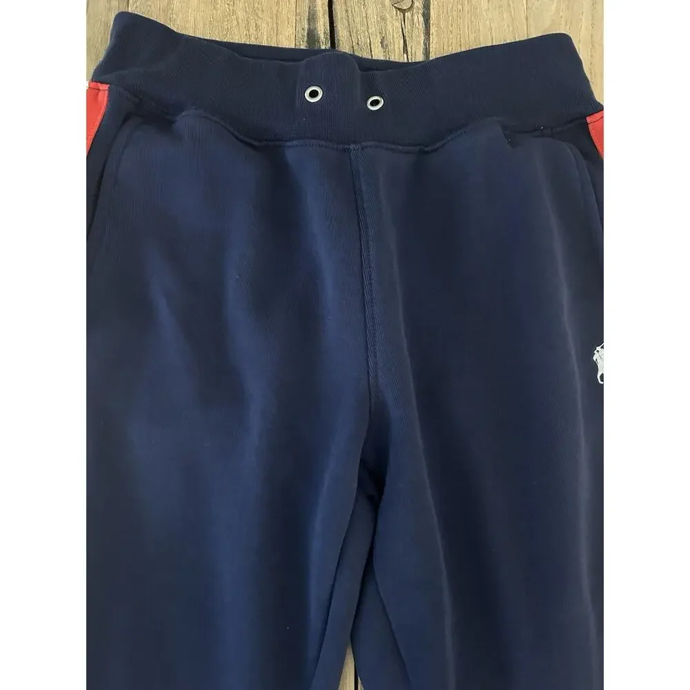 Polo Ralph Lauren Sweatpants XSTP Heavy Striped Logo Preppy Drawstring - Picture 11 of 11
